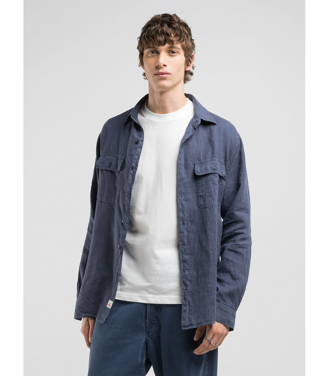 ガーメントダイ リネンシャツ 詳細画像 ブルー 3